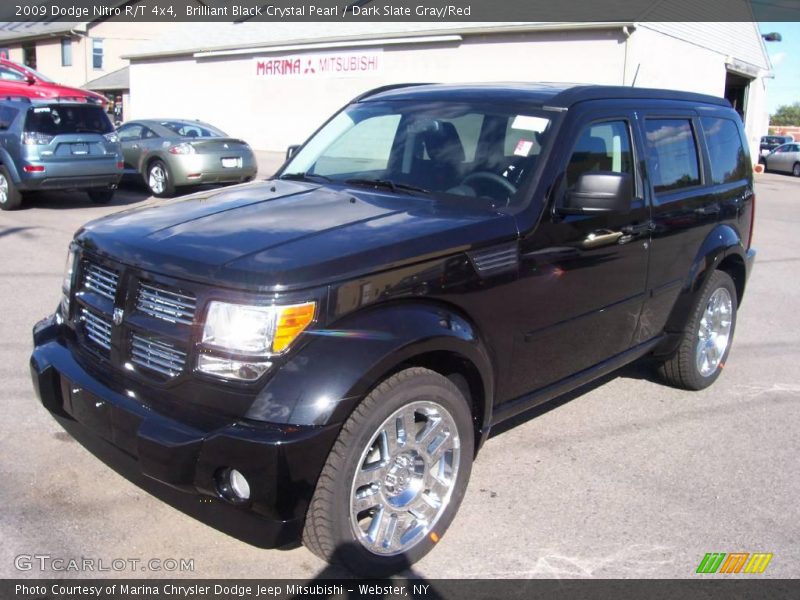 Brilliant Black Crystal Pearl / Dark Slate Gray/Red 2009 Dodge Nitro R/T 4x4