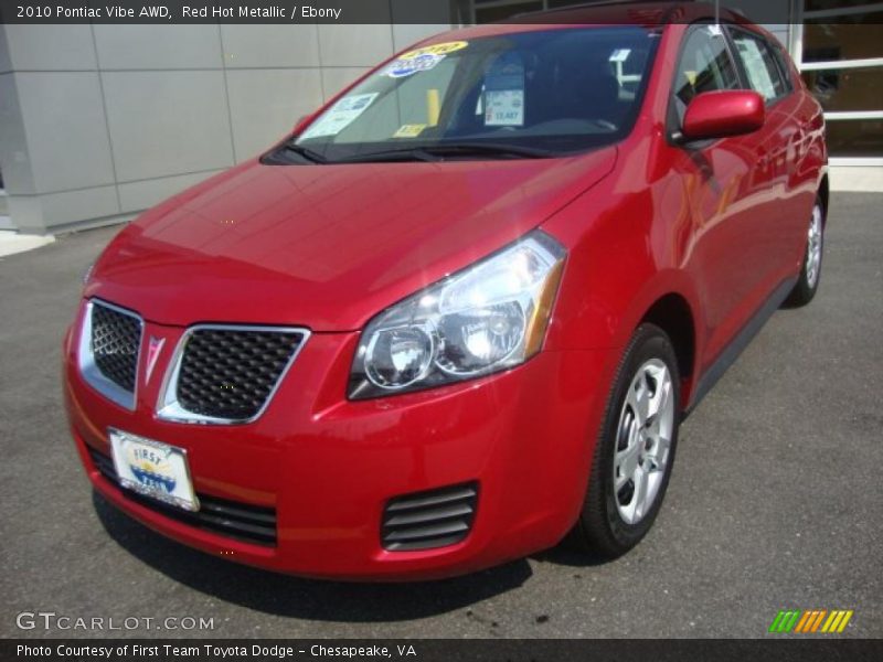 Red Hot Metallic / Ebony 2010 Pontiac Vibe AWD