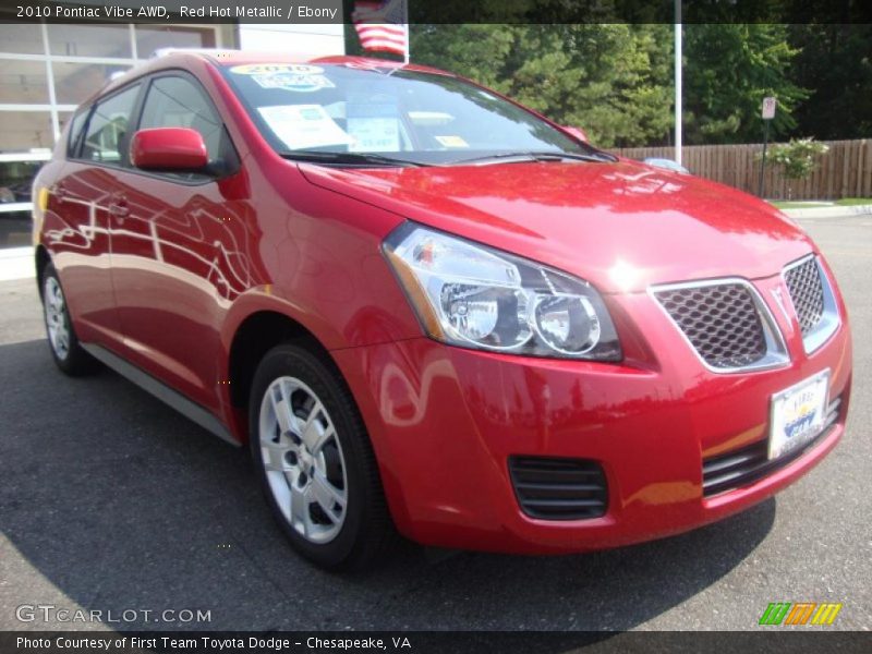 Red Hot Metallic / Ebony 2010 Pontiac Vibe AWD