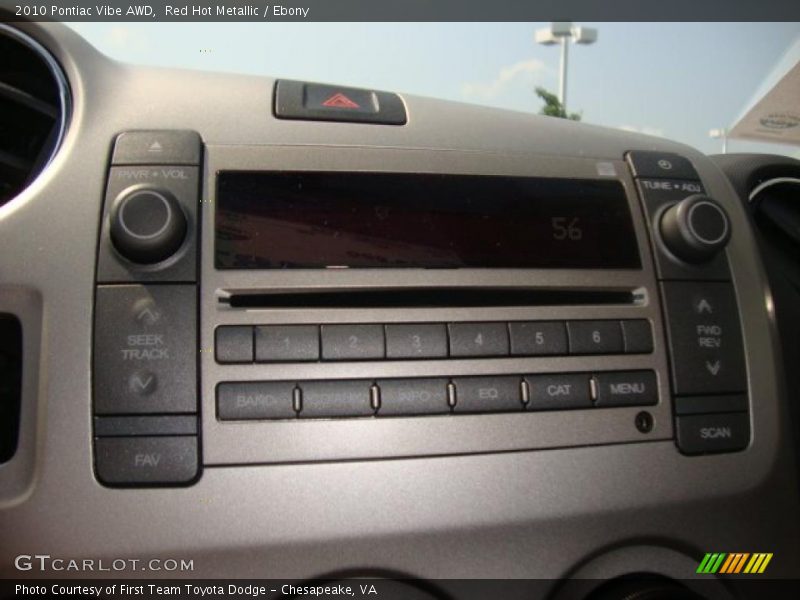 Red Hot Metallic / Ebony 2010 Pontiac Vibe AWD