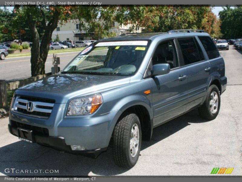 Steel Blue Metallic / Gray 2008 Honda Pilot EX-L 4WD
