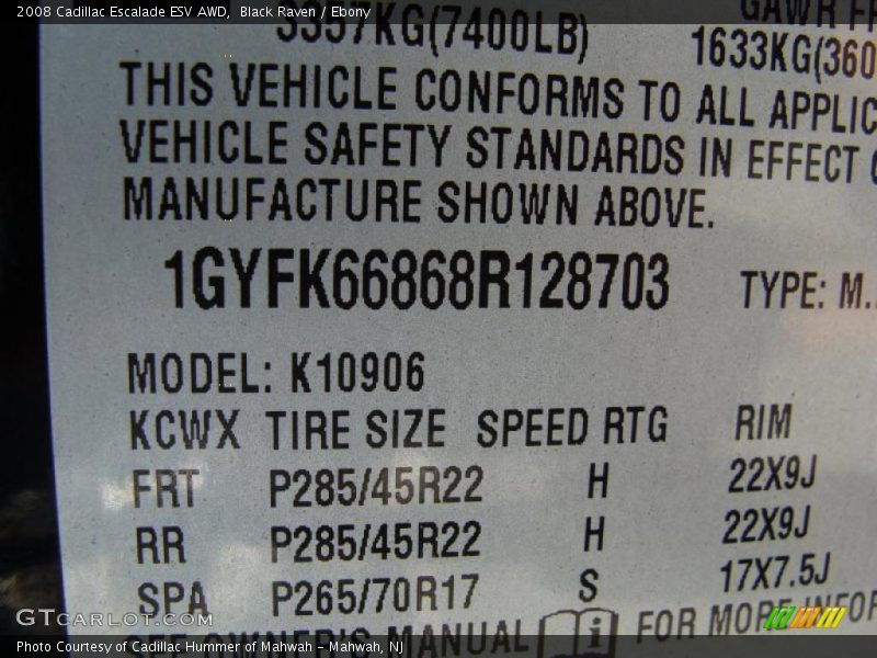 Black Raven / Ebony 2008 Cadillac Escalade ESV AWD