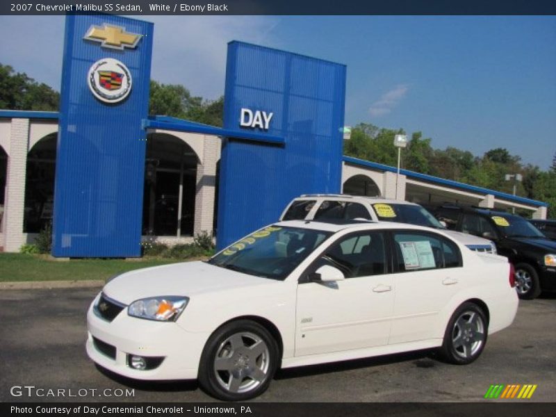 White / Ebony Black 2007 Chevrolet Malibu SS Sedan