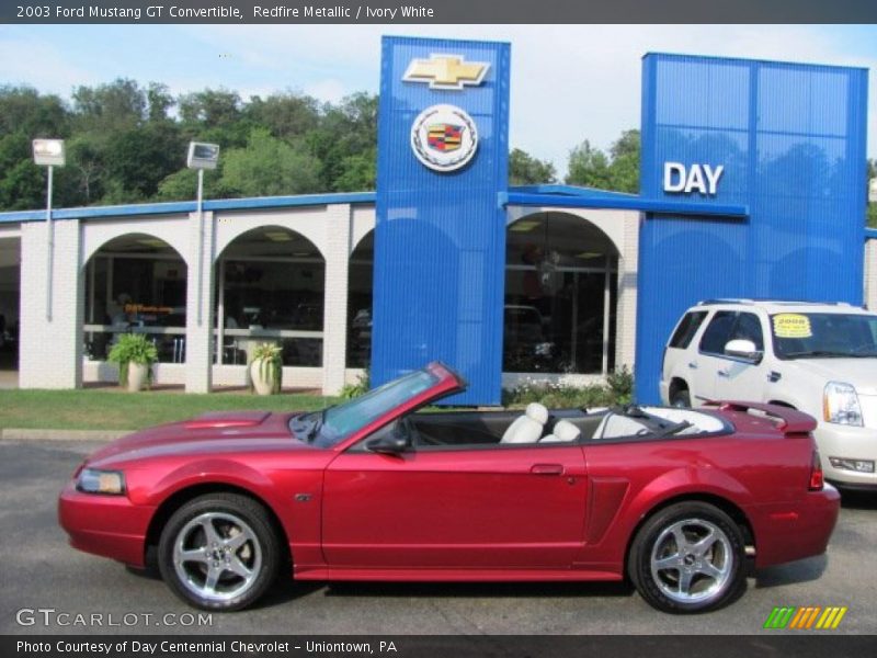 Redfire Metallic / Ivory White 2003 Ford Mustang GT Convertible