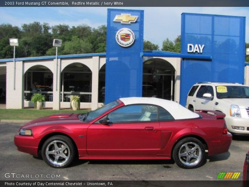 Redfire Metallic / Ivory White 2003 Ford Mustang GT Convertible