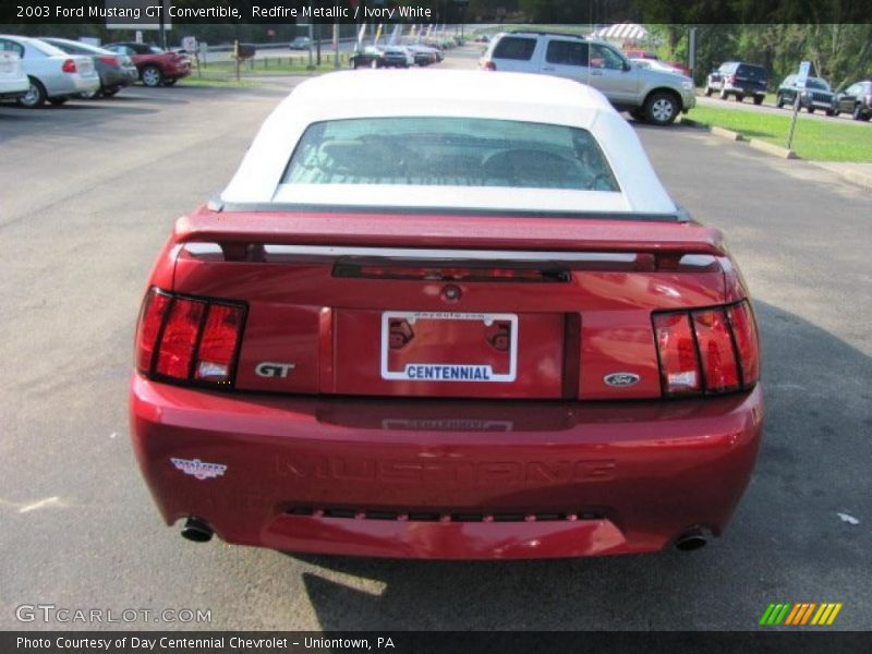 Redfire Metallic / Ivory White 2003 Ford Mustang GT Convertible