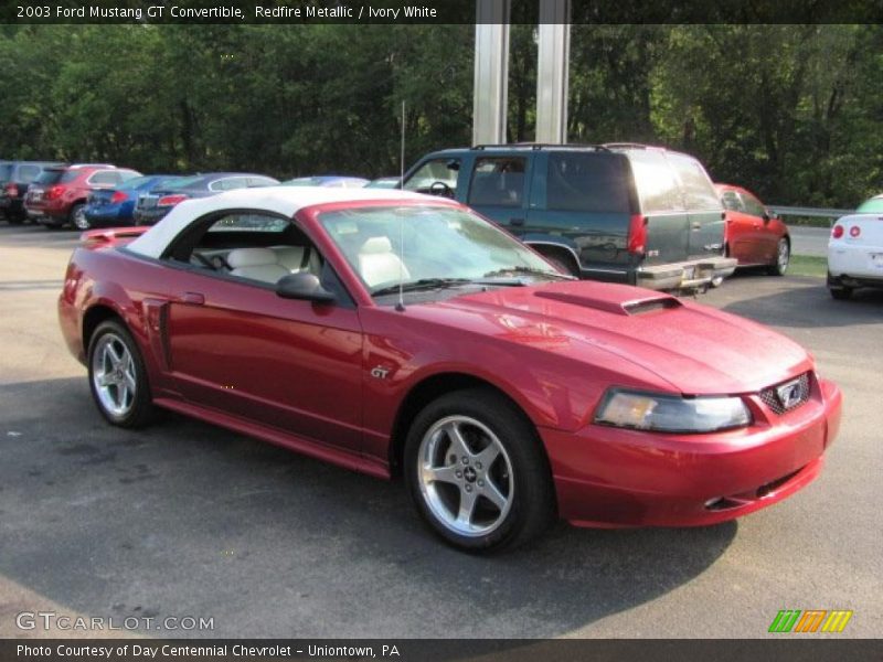 Redfire Metallic / Ivory White 2003 Ford Mustang GT Convertible