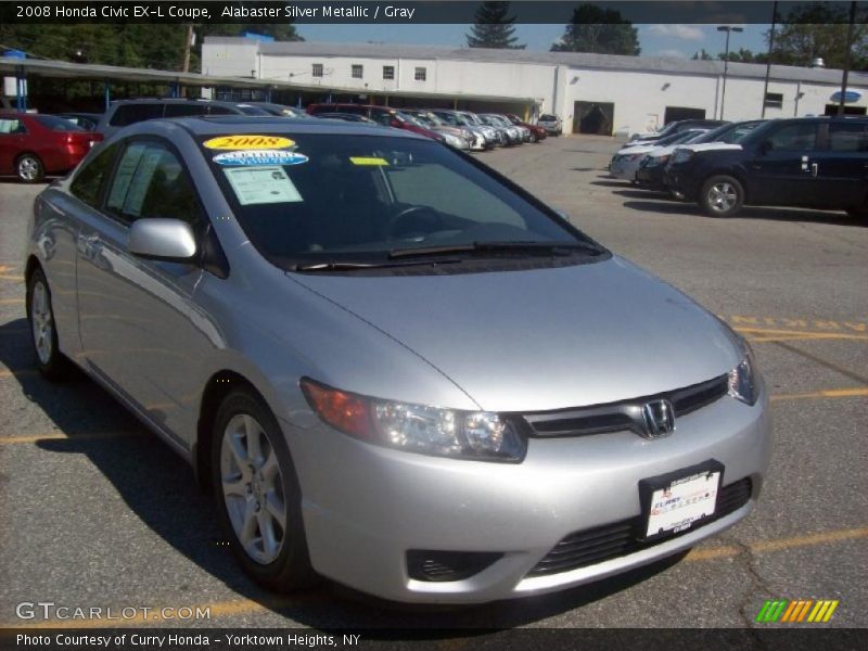 Alabaster Silver Metallic / Gray 2008 Honda Civic EX-L Coupe