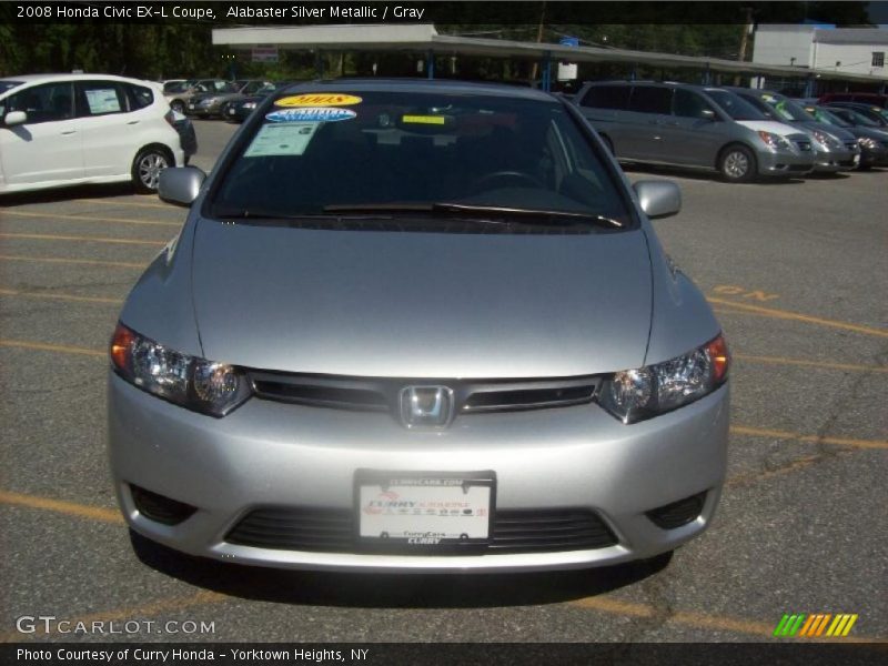Alabaster Silver Metallic / Gray 2008 Honda Civic EX-L Coupe