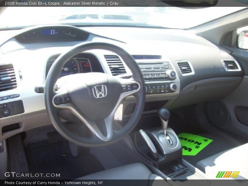 Alabaster Silver Metallic / Gray 2008 Honda Civic EX-L Coupe