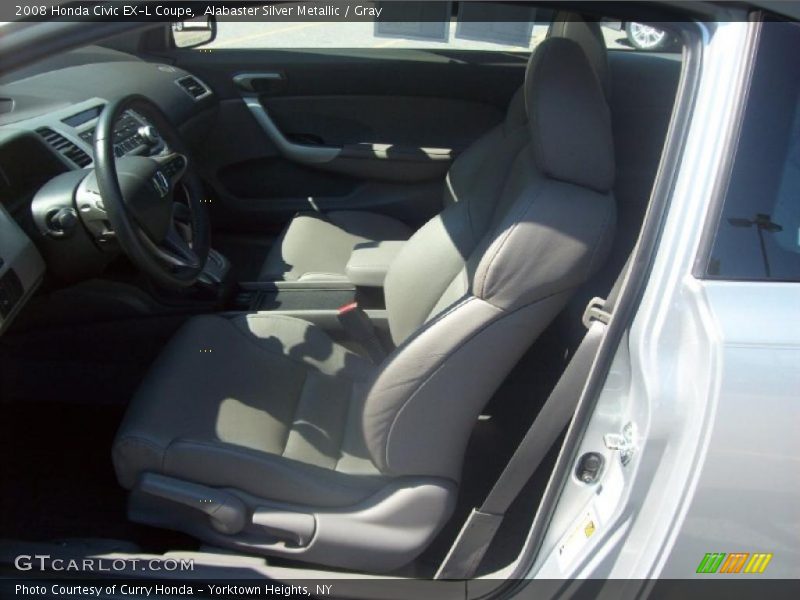Alabaster Silver Metallic / Gray 2008 Honda Civic EX-L Coupe