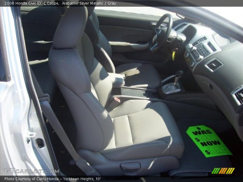 Alabaster Silver Metallic / Gray 2008 Honda Civic EX-L Coupe