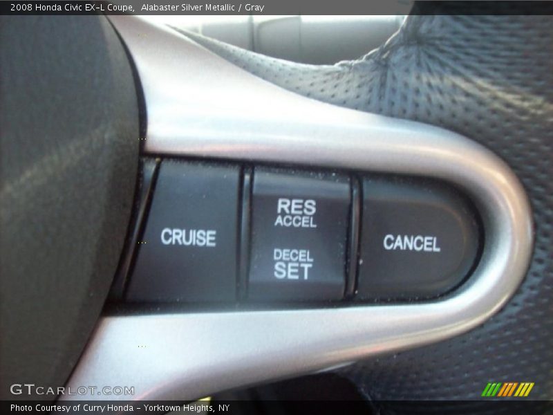 Alabaster Silver Metallic / Gray 2008 Honda Civic EX-L Coupe