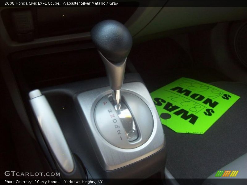Alabaster Silver Metallic / Gray 2008 Honda Civic EX-L Coupe