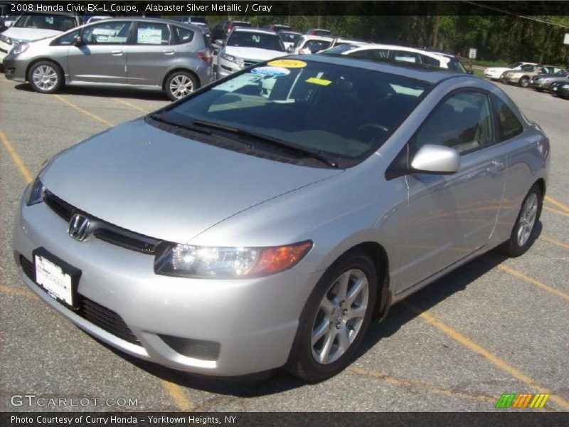 Alabaster Silver Metallic / Gray 2008 Honda Civic EX-L Coupe