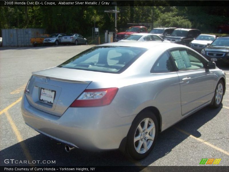 Alabaster Silver Metallic / Gray 2008 Honda Civic EX-L Coupe