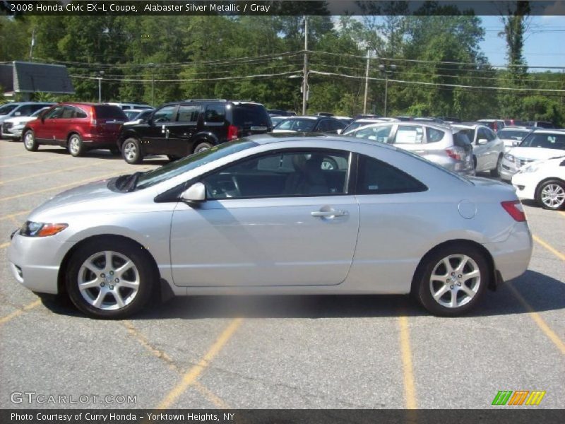 Alabaster Silver Metallic / Gray 2008 Honda Civic EX-L Coupe