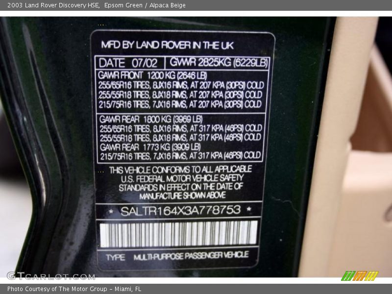 Epsom Green / Alpaca Beige 2003 Land Rover Discovery HSE