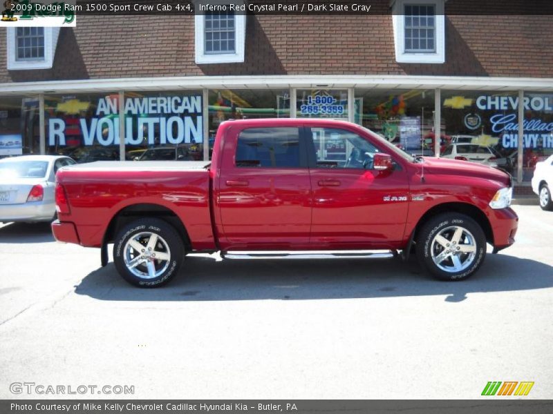 Inferno Red Crystal Pearl / Dark Slate Gray 2009 Dodge Ram 1500 Sport Crew Cab 4x4