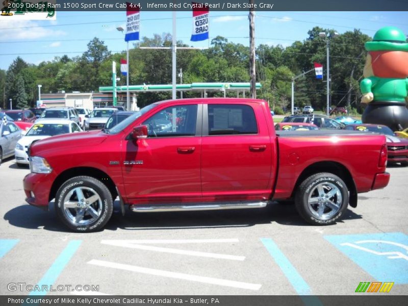 Inferno Red Crystal Pearl / Dark Slate Gray 2009 Dodge Ram 1500 Sport Crew Cab 4x4