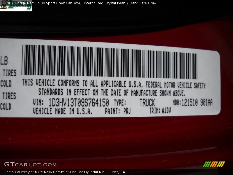 Inferno Red Crystal Pearl / Dark Slate Gray 2009 Dodge Ram 1500 Sport Crew Cab 4x4