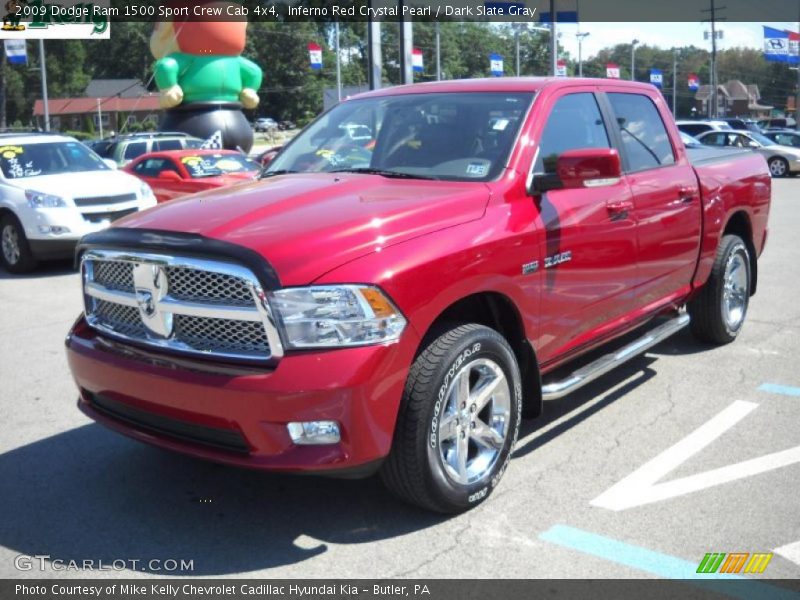 Inferno Red Crystal Pearl / Dark Slate Gray 2009 Dodge Ram 1500 Sport Crew Cab 4x4