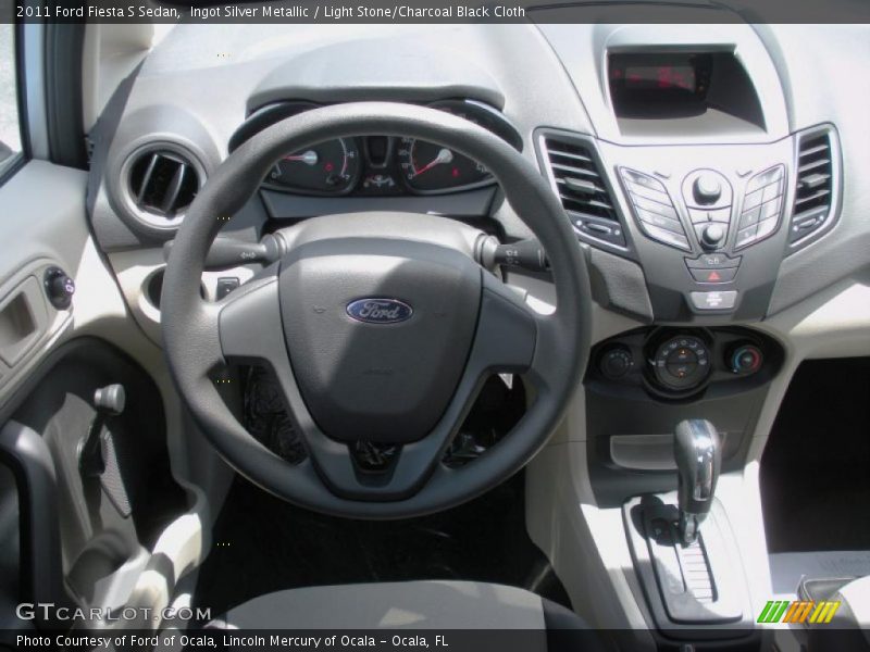 Ingot Silver Metallic / Light Stone/Charcoal Black Cloth 2011 Ford Fiesta S Sedan