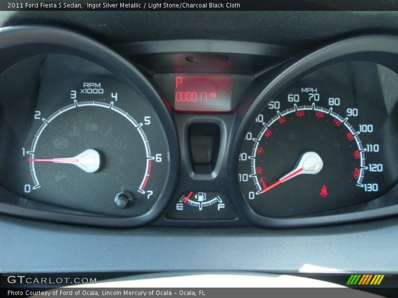 Ingot Silver Metallic / Light Stone/Charcoal Black Cloth 2011 Ford Fiesta S Sedan