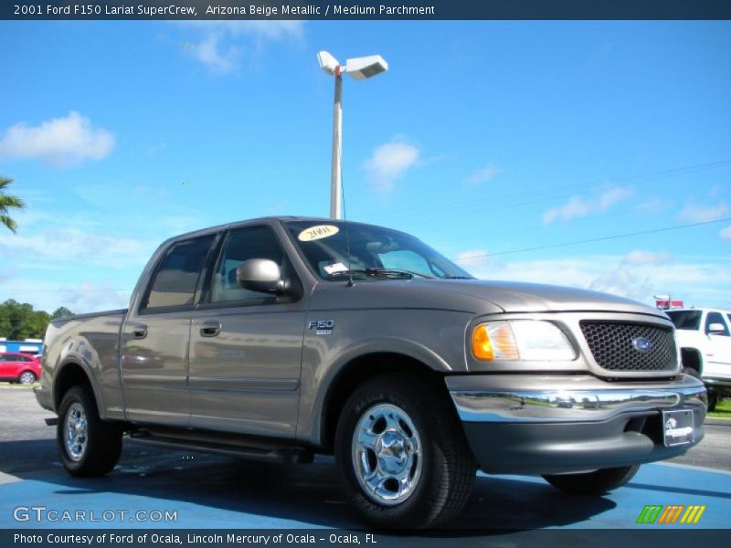Arizona Beige Metallic / Medium Parchment 2001 Ford F150 Lariat SuperCrew