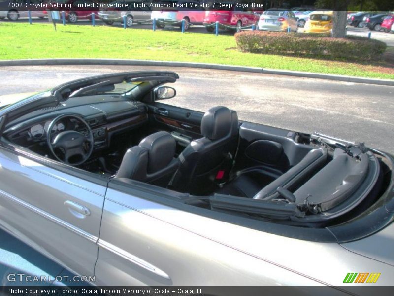Light Almond Pearl Metallic / Deep Royal Blue 2002 Chrysler Sebring Limited Convertible