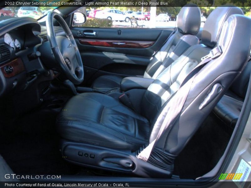 Light Almond Pearl Metallic / Deep Royal Blue 2002 Chrysler Sebring Limited Convertible