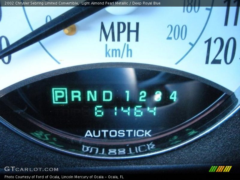Light Almond Pearl Metallic / Deep Royal Blue 2002 Chrysler Sebring Limited Convertible