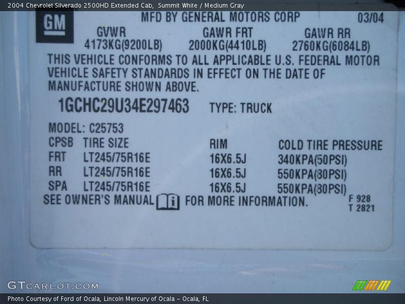 Summit White / Medium Gray 2004 Chevrolet Silverado 2500HD Extended Cab