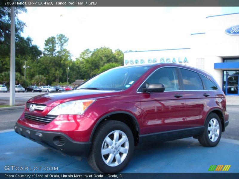 Tango Red Pearl / Gray 2009 Honda CR-V EX 4WD