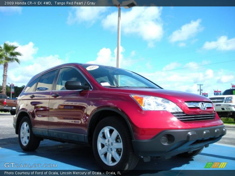 Tango Red Pearl / Gray 2009 Honda CR-V EX 4WD
