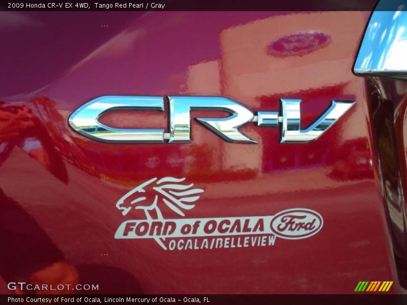 Tango Red Pearl / Gray 2009 Honda CR-V EX 4WD