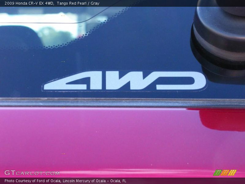Tango Red Pearl / Gray 2009 Honda CR-V EX 4WD