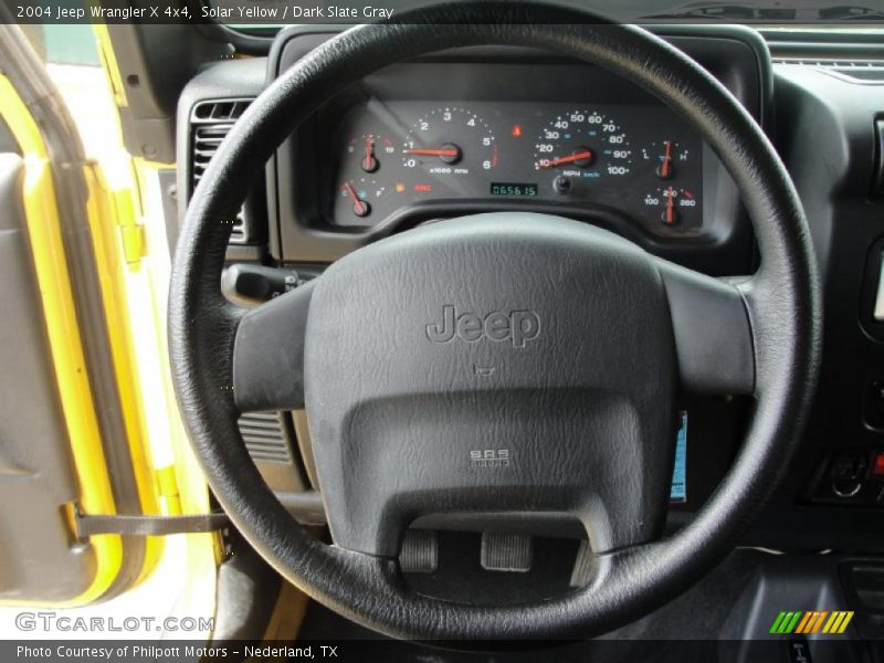 Solar Yellow / Dark Slate Gray 2004 Jeep Wrangler X 4x4