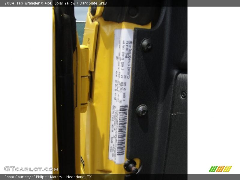 Solar Yellow / Dark Slate Gray 2004 Jeep Wrangler X 4x4