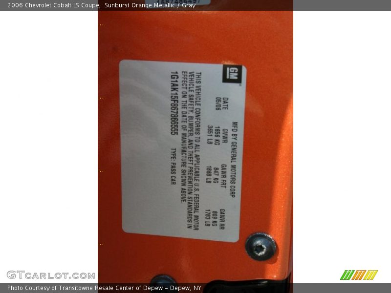 Sunburst Orange Metallic / Gray 2006 Chevrolet Cobalt LS Coupe