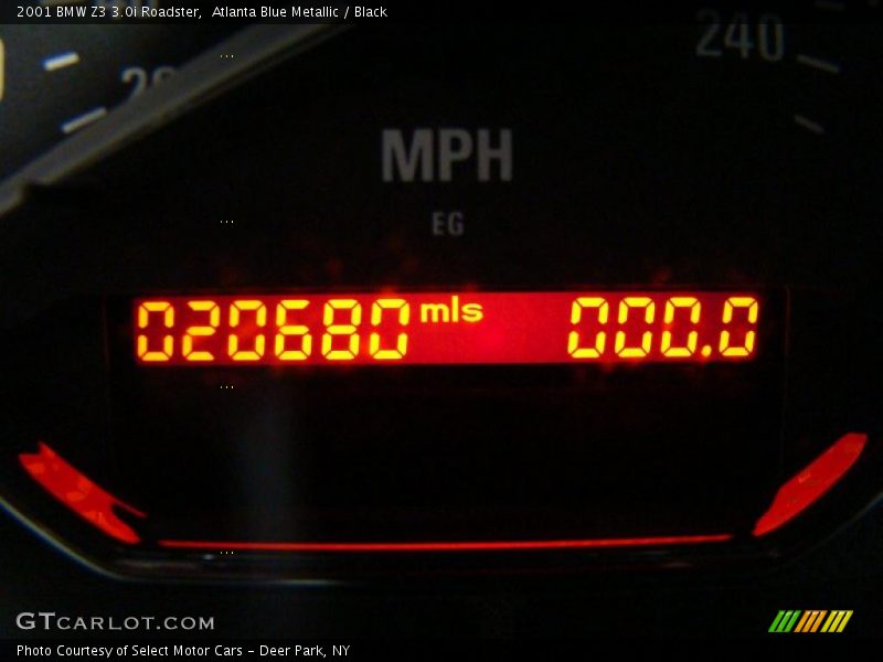 Atlanta Blue Metallic / Black 2001 BMW Z3 3.0i Roadster