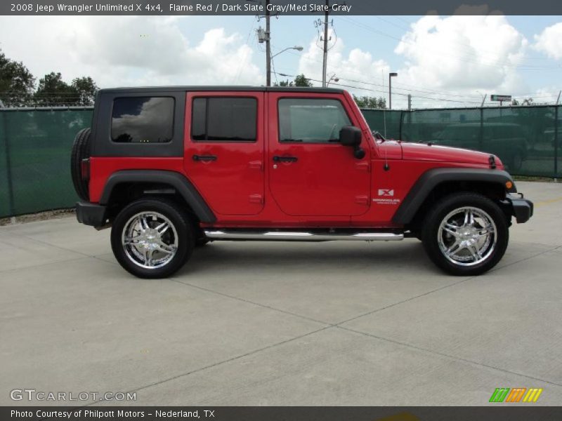 Flame Red / Dark Slate Gray/Med Slate Gray 2008 Jeep Wrangler Unlimited X 4x4