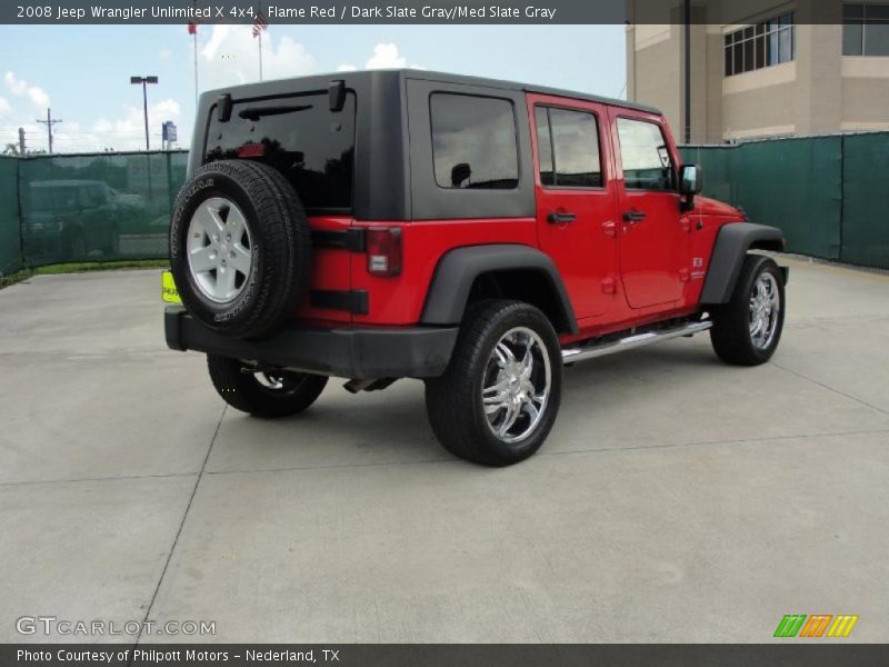 Flame Red / Dark Slate Gray/Med Slate Gray 2008 Jeep Wrangler Unlimited X 4x4