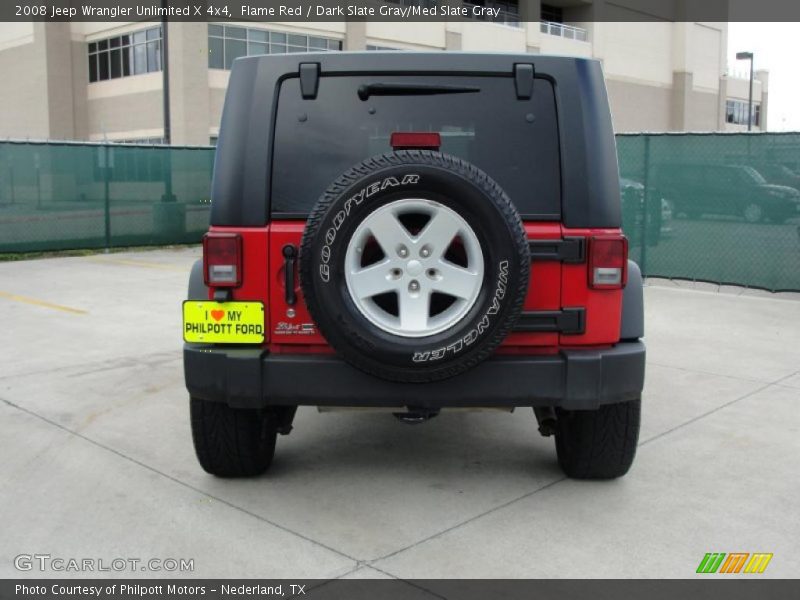 Flame Red / Dark Slate Gray/Med Slate Gray 2008 Jeep Wrangler Unlimited X 4x4