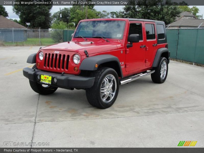 Flame Red / Dark Slate Gray/Med Slate Gray 2008 Jeep Wrangler Unlimited X 4x4