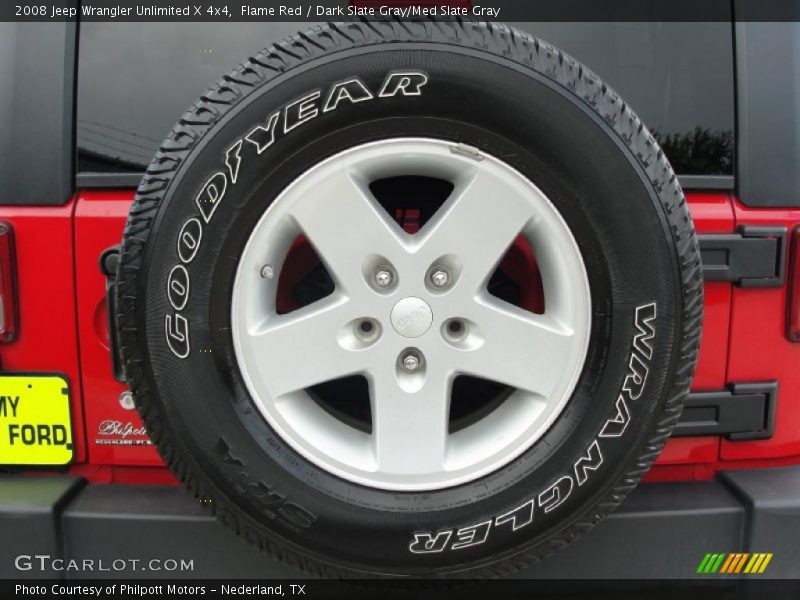 Flame Red / Dark Slate Gray/Med Slate Gray 2008 Jeep Wrangler Unlimited X 4x4