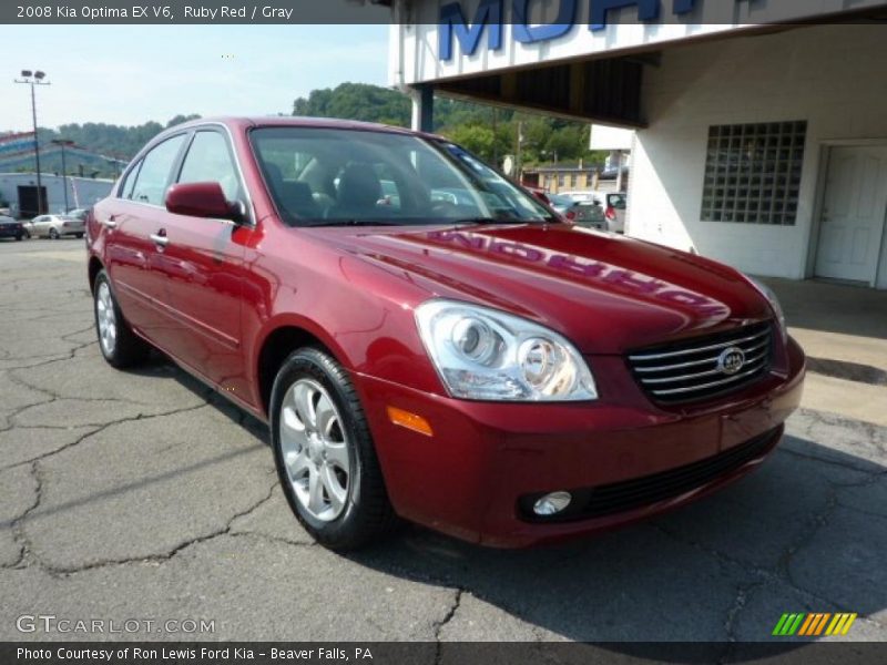 Ruby Red / Gray 2008 Kia Optima EX V6