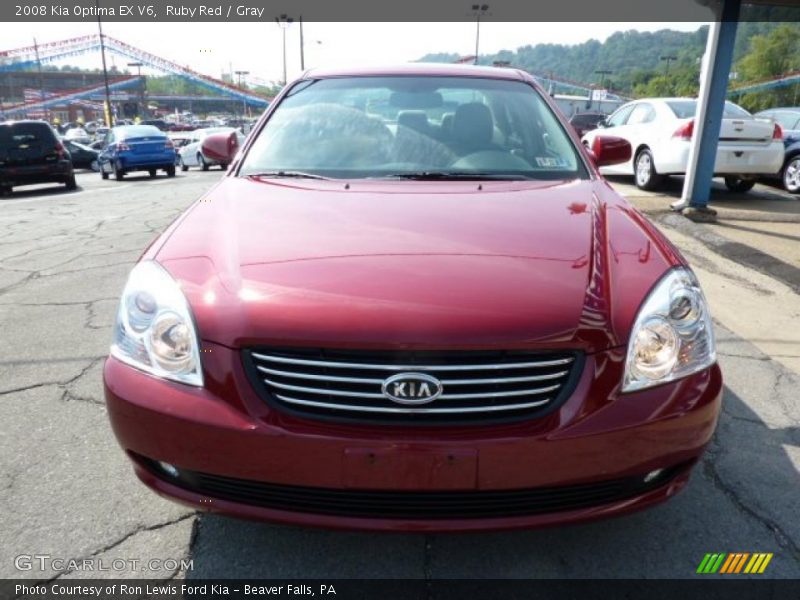 Ruby Red / Gray 2008 Kia Optima EX V6