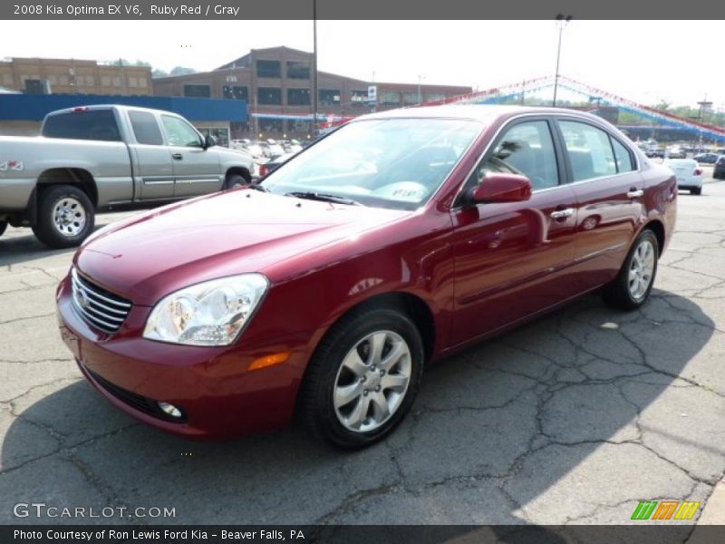 Ruby Red / Gray 2008 Kia Optima EX V6