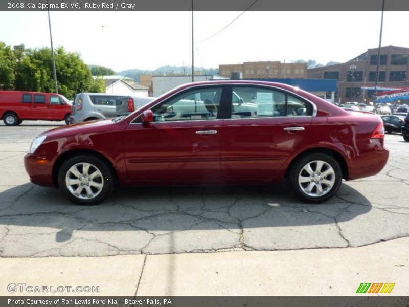 Ruby Red / Gray 2008 Kia Optima EX V6